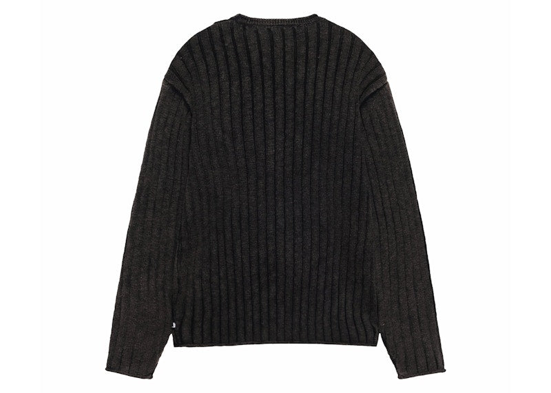 Stussy Cotton Slub Rib Crew Black