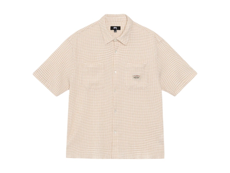 Stussy Crinkled Check S/S Shirt Tan