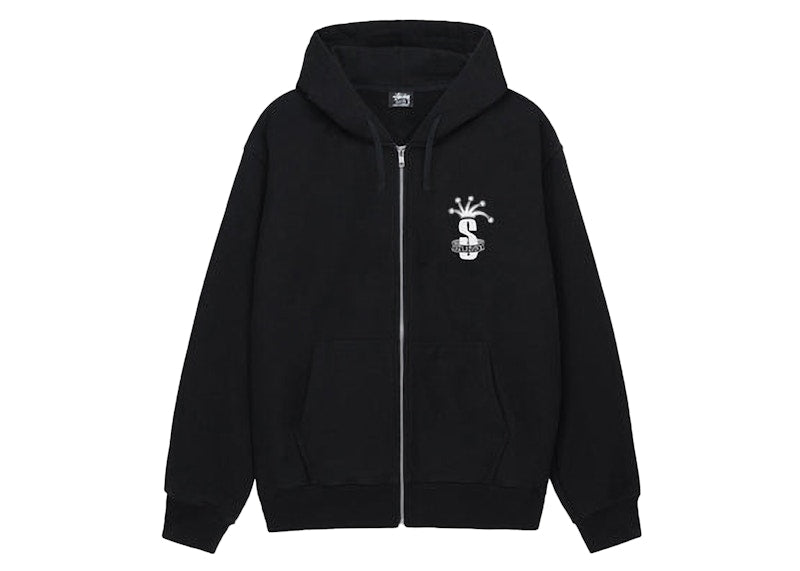 Stussy Crown Band Zip Hoodie Black