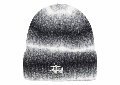 Stussy Cuff Stripe Knit Beanie Black