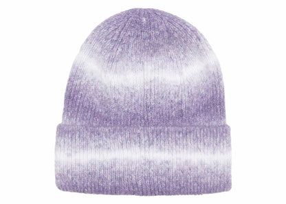 Stussy Cuff Stripe Knit Beanie Purple