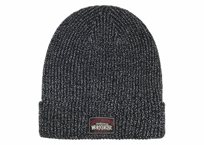 Stussy Cuff Yarn Reflective Beanie Black