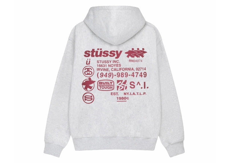 Stussy DNA Zip Hoodie Ash Heather