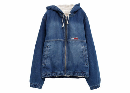 Stussy Denim Sherpa Work Jacket Washed Blue