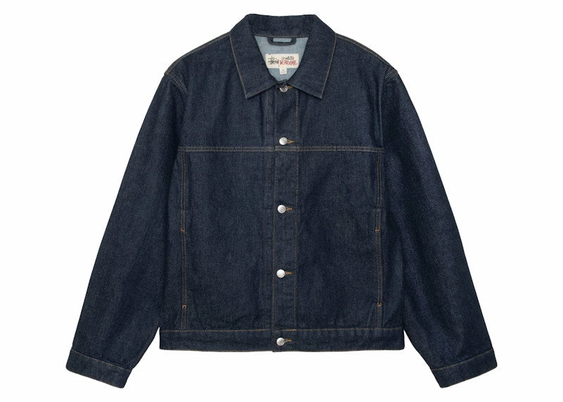 Stussy Denim Trucker Jacket Rinsed Indigo