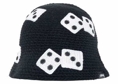 Stussy Dice Knit Bucket Hat Black