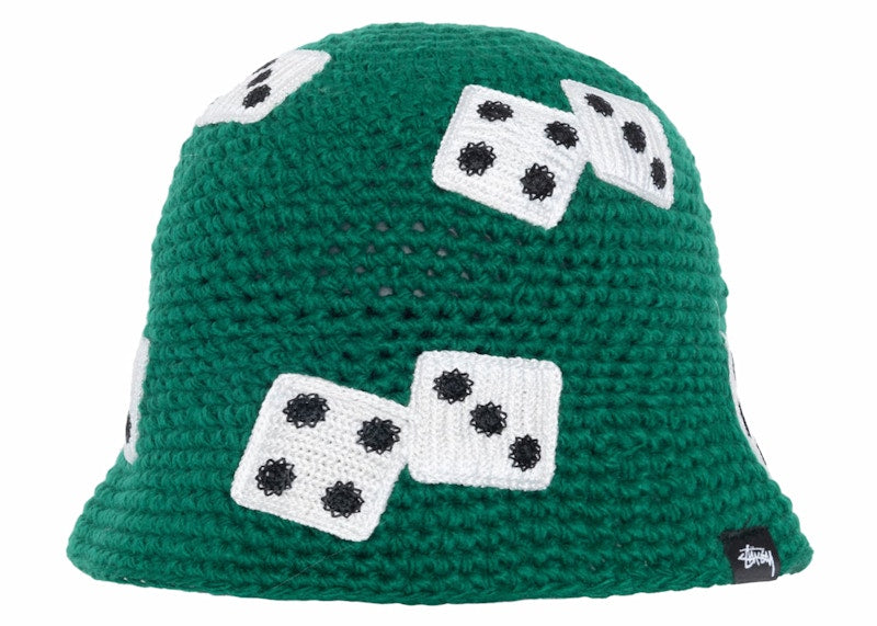 Stussy Dice Knit Bucket Hat Green