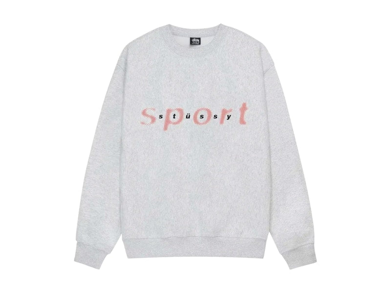 Stussy Dot Sport Crew Sweatshirt Ash Heather