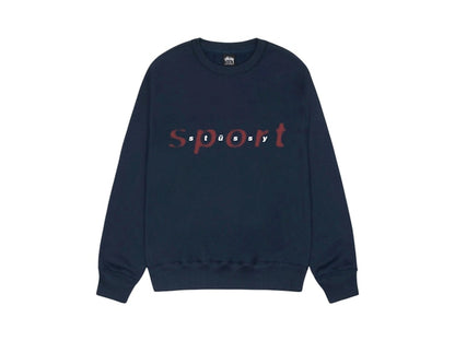 Stussy Dot Sport Crew Sweatshirt Navy