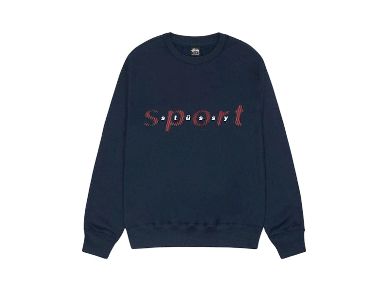 Stussy Dot Sport Crew Sweatshirt Navy
