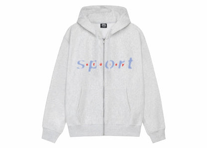 Stussy Dot Sport Zip Hoodie Ash Heather