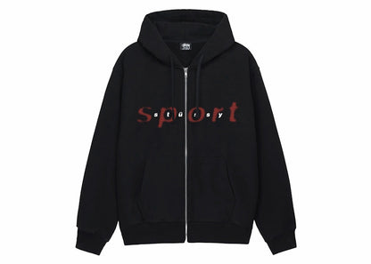 Stussy Dot Sport Zip Hoodie Black