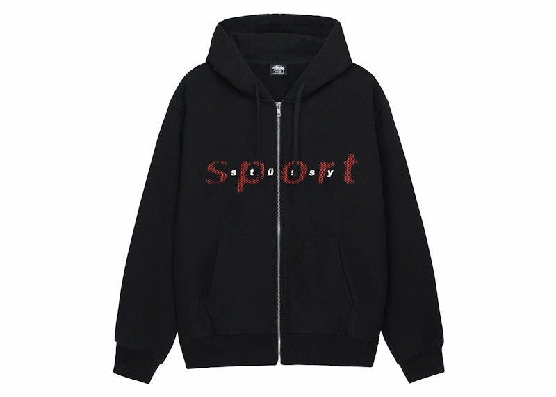 Stussy Dot Sport Zip Hoodie Black