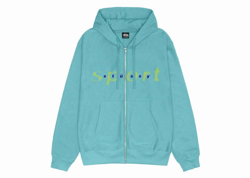 Stussy Dot Sport Zip Hoodie Ocean