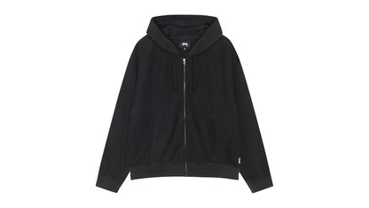 Stussy Double Layer Waffle Zip Hoodie Black
