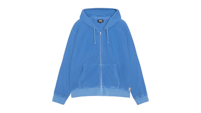 Stussy Double Layer Waffle Zip Hoodie Blue