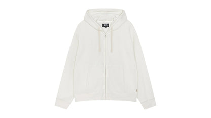 Stussy Double Layer Waffle Zip Hoodie Off White