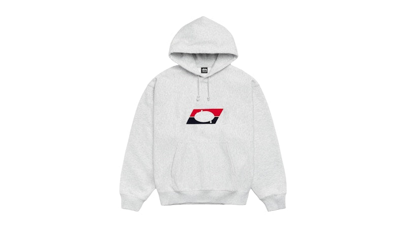 Stussy Double Stripe Embroidered Hoodie Ash Heather
