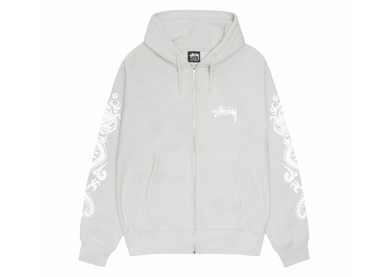Stussy Dragons Zip Hoodie Fog