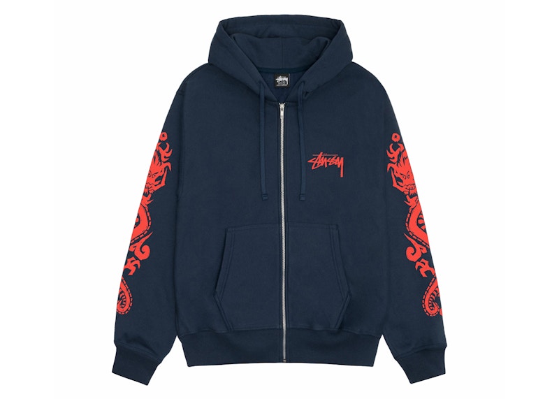 Stussy Dragons Zip Hoodie Navy