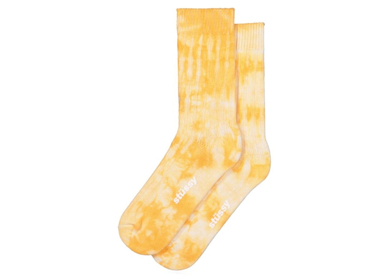 Stussy Dyed Ribbed Crew Socks Yellow