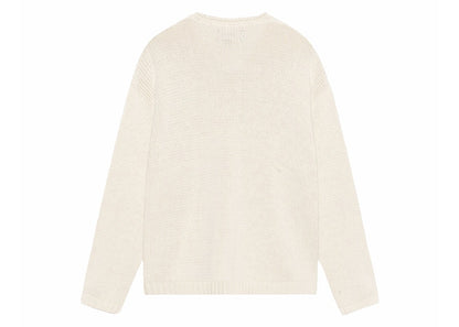 Stussy Embroidered V-Neck Logo Sweater Natural