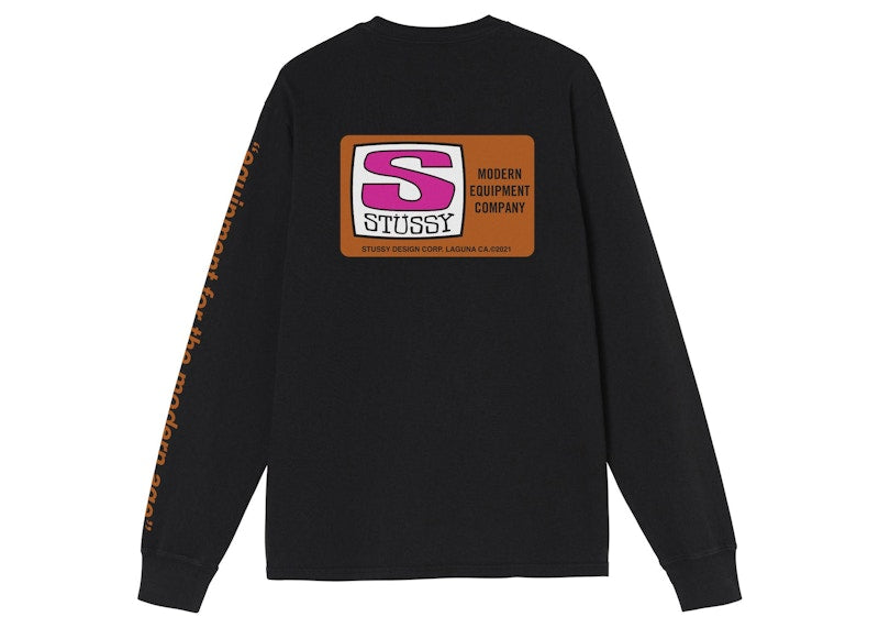 Stussy Equipment Company Pigment Dyed L/S Tee Black