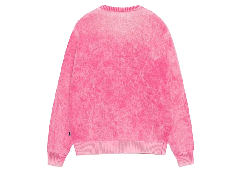 Stussy Faded Cotton Knit Crew Pink