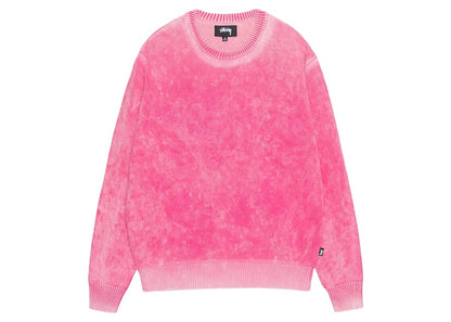 Stussy Faded Cotton Knit Crew Pink