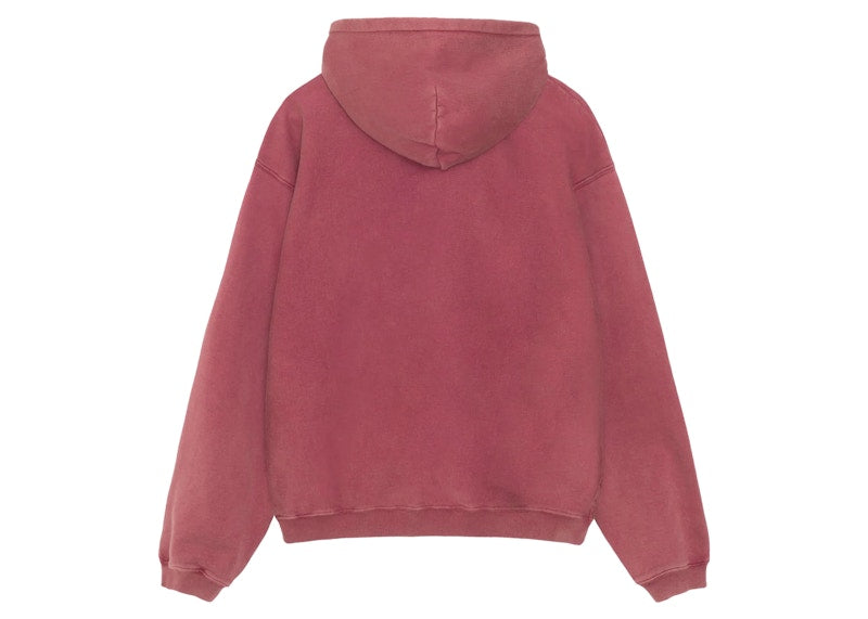 Stussy Faded Graphic Zip Hoodie Burgundy