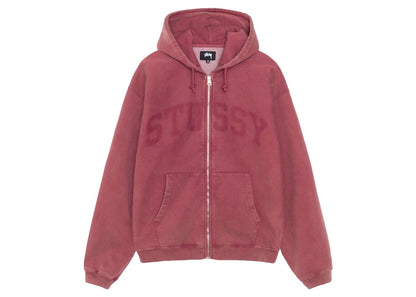 Stussy Faded Graphic Zip Hoodie Burgundy