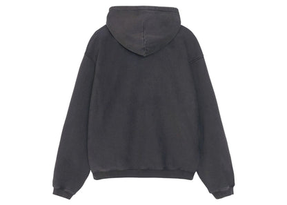 Stussy Faded Graphic Zip Hoodie Washed Black