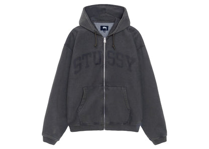 Stussy Faded Graphic Zip Hoodie Washed Black