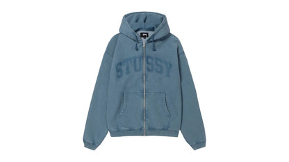 Stussy Faded Graphic Zip Hoodie Washed Navy