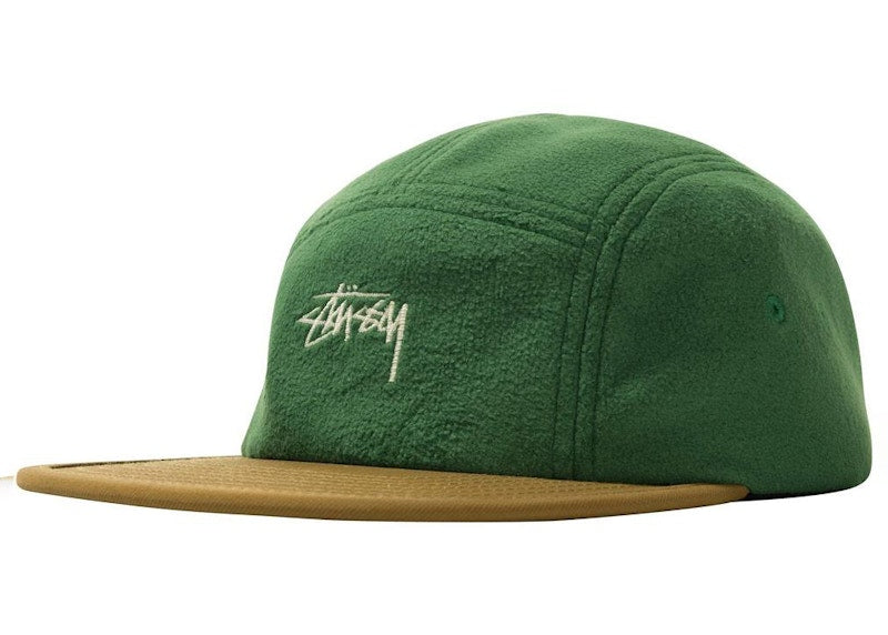 Stussy Fleece Nylon Mix Camp Cap Green
