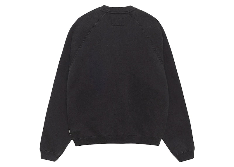 Stussy Fleece Raglan Crew Washed Black