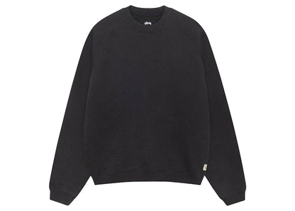 Stussy Fleece Raglan Crew Washed Black