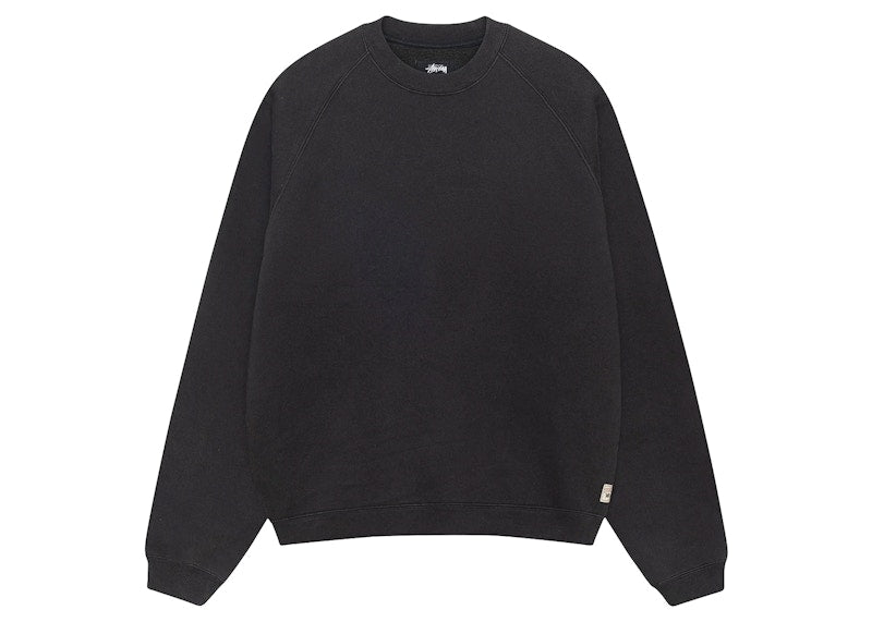 Stussy Fleece Raglan Crew Washed Black