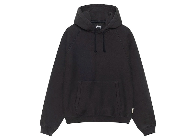 Stussy Fleece Raglan Hoodie Washed Black