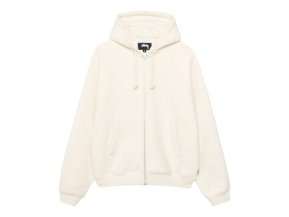 Stussy Fleece Raglan Zip Hoodie Natural