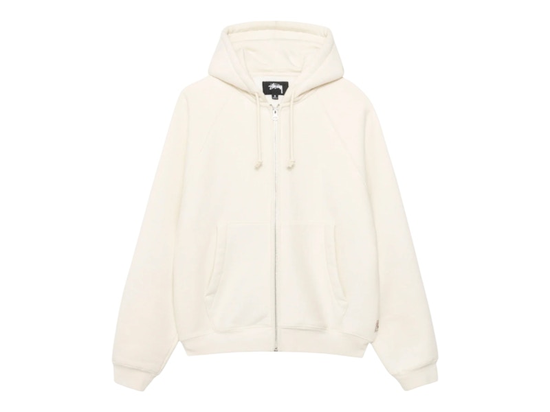 Stussy Fleece Raglan Zip Hoodie Natural