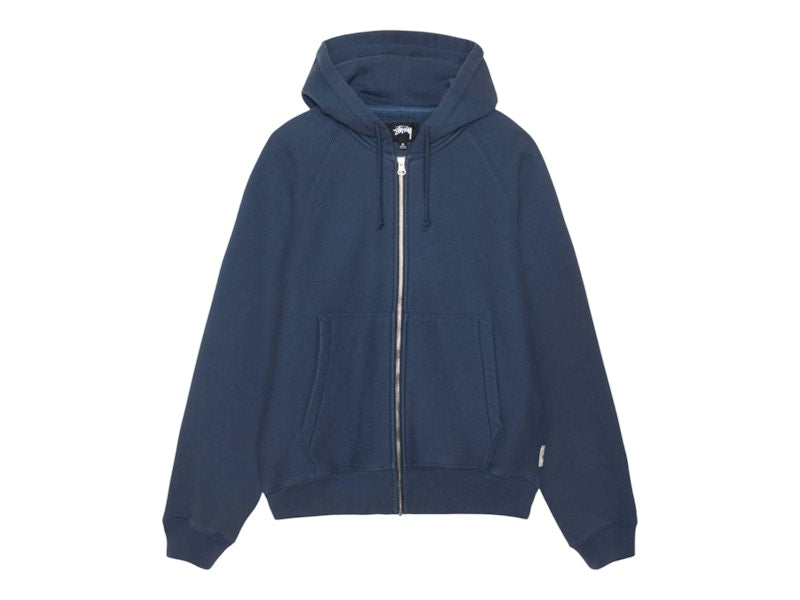 Stussy Fleece Raglan Zip Hoodie Navy
