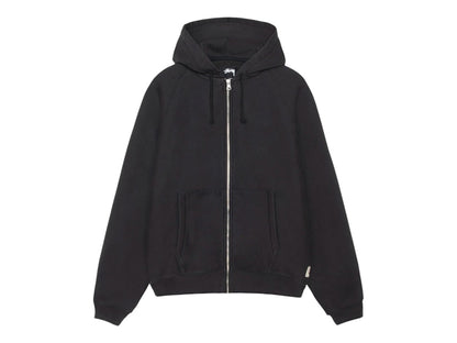 Stussy Fleece Raglan Zip Hoodie Washed Black
