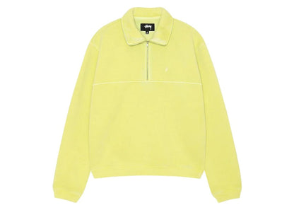Stussy Fleece Zip Mock Hoodie Lime