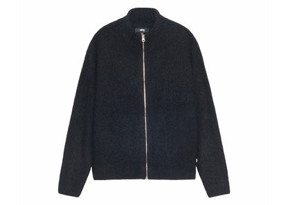 Stussy Full Zip Brushed Merino Sweater Black