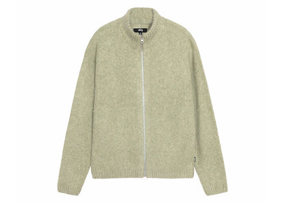 Stussy Full Zip Brushed Merino Sweater Sage