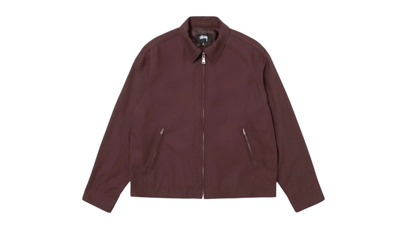Stussy Gabardine Garage Jacket Maroon
