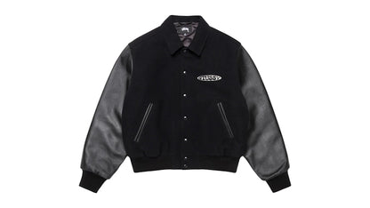 Stussy Globe Varsity Jacket Jacket Black