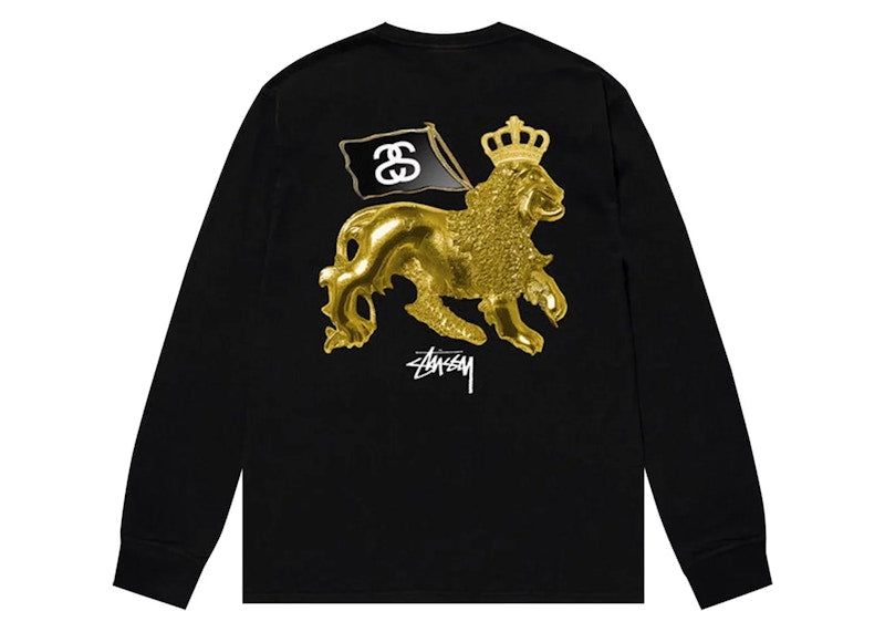 Stussy Gold Lion L/S Tee Black