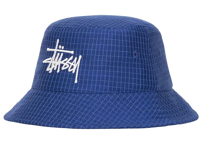 Stussy Grid Basic Bucket Hat Blue